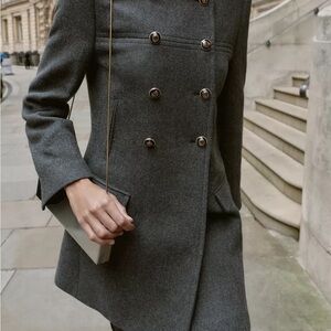 New Zara double breasted wool coat in gray - small